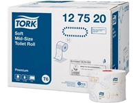 Een Tork Premium toiletpapier soft, mid-size, 2-laags, systeem T6, wit, pak van 27 rollen koop je bij Muys Kantoor & Kado