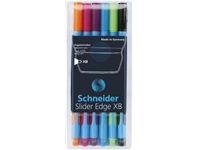 Een Schneider Balpen Slider Edge XB, etui van 6 stuks in geassorteerde kleuren koop je bij Muys Kantoor & Kado