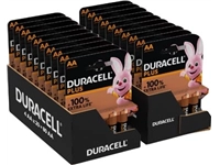 Een Duracell batterij Plus 100% AA, 20 x blister van 4 stuks koop je bij Muys Kantoor & Kado