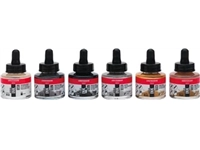 Een Amsterdam acryl inkt Lettering, set met 6 flacons van 30 ml, assorti koop je bij best4office