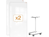 Een Nobo Move & Meet mobiel systeem, 2 whiteboard panelen, 90 x 180 cm koop je bij best4office