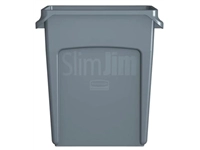 Een Rubbermaid afvalcontainer Slim Jim, 60 liter, grijs koop je bij Muys Kantoor & Kado