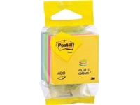 Een Post-it Notes mini kubus, 400 vel, ft 51 x 51 mm, geassorteerde kleuren, op blister koop je bij Muys Kantoor & Kado