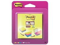 Een Post-it Super Sticky notes, 75 vel, ft 76 x 76 mm, blister van 4 blokken, geassorteerde kleuren koop je bij best4office