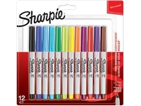 Een Sharpie permanente marker, extra fijn, blister van 12 stuks in geassorteerde kleuren koop je bij Muys Kantoor & Kado