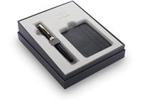 Een Parker giftbox Sonnet vulpen + kaarthouder, zwart GT koop je bij best4office