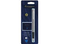 Een Waterman vulpen Allure Chrome fijne punt, inclusief 6 inktpatronen, op blister koop je bij best4office