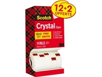 Een Scotch Plakband Crystal ft 19 mm x 33 m, doos met 14 rolletjes (12 + 2 gratis) koop je bij best4office