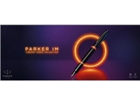 Een Parker IM Vibrant Rings vulpen medium, zwart met oranje accenten koop je bij best4office