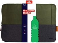 Een Trust laptop sleeve voor 16 inch laptops, groen koop je bij Muys Kantoor & Kado