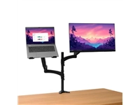 Een Trust Mara monitorarm, dubbele arm met 1 laptoparm, zwart koop je bij best4office