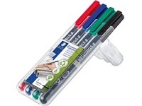 Een Staedtler Lumocoler 313, OHP-marker, permanent, 0,4 mm, etui van 4 stuks in geassorteerde kleuren koop je bij best4office