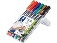 Een Staedtler Lumocolor 313 OHP-marker, permanent, 0,4 mm, etui van 6 stuks, assorti koop je bij best4office