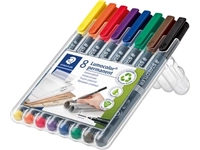 Een Staedtler Lumocoler 318, OHP-marker, permanent, 0,6 mm, etui van 8 stuks in geassorteerde kleuren koop je bij best4office