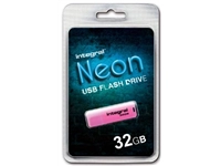 Een Integral Neon USB 2.0 stick, 32 GB, roze koop je bij Muys Kantoor & Kado