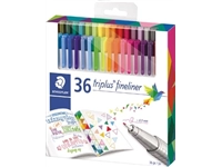 Een Staedtler fineliner Triplus, etui met 36 stuks, inclusief 10 gratis, assorti koop je bij best4office