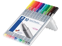 Een Staedtler fineliner Triplus geassorteerde kleuren, opstelbare box met 10 stuks koop je bij best4office