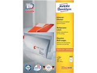 Een Avery Zweckform 3427, Universele etiketten, Ultragrip, wit, 100 vel, 8 per vel, 105 x 74 mm koop je bij best4office