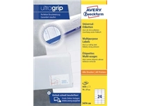 Een Avery Zweckform 3474, Universele etiketten, Ultragrip, wit, 200 vel, 24 per vel, 70 x 37 mm koop je bij best4office