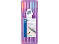 Een Staedtler fineliner Triplus, opstelbare box met 6 pastelkleuren koop je bij best4office