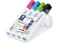 Een Staedtler Lumocolor whiteboardmarker etui van 4 stuks in geassorteerde kleuren koop je bij Muys Kantoor & Kado