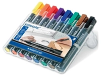 Een Staedtler Lumocolor 352, permanent marker, ronde punt, 2 mm, etui van 8 stuks in geassorteerde kleuren koop je bij Muys Kantoor & Kado