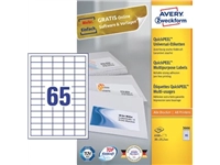 Een Avery Zweckform 3666, Universele etiketten, Ultragrip, wit, 100 vel, 65 per vel, 38 x 21,2 mm koop je bij best4office