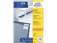 Een Avery Zweckform 3667, Universele etiketten, Ultragrip, wit, 100 vel, 64 per vel, 48,5 x 16,9 mm koop je bij best4office