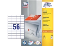 Een Avery Zweckform 3668, Universele etiketten, Ultragrip, wit, 100 vel, 56 per vel, 52,5 x 21,2 mm koop je bij Muys Kantoor & Kado