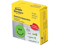 Een Avery rating dots, diameter 19 mm, rol met 250 stuks, smiley, groen koop je bij best4office