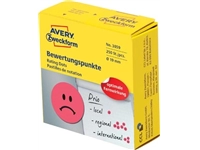 Een Avery rating dots, diameter 19 mm, rol met 250 stuks, smiley, rood koop je bij best4office