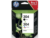 Een HP inktcartridge 304, 100-120 pagina's, OEM 3JB05AE, 1 x zwart en 1 x 3 kleuren koop je bij best4office