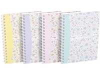 Een Oxford Floral softcover spiraalschrift, ft A6, 50 vel, geruit 5 mm, 4 geassorteerde designs koop je bij best4office