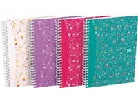 Een Oxford Floral hardcover spiraalschrift, ft A5, 60 vel, geruit 5 mm, 4 geassorteerde designs koop je bij best4office