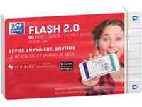 Een Oxford Flash 2.0 flashcard starterkit, gelijnd, A7, wit, pak van 80 vel koop je bij Muys Kantoor & Kado