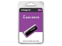 Een Integral USB 2.0 stick, 32 GB, zwart koop je bij Muys Kantoor & Kado