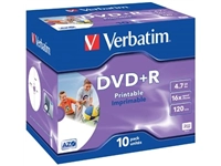 Een Verbatim DVD recordable DVD+R, printbaar, doos van 10 stuks, individueel verpakt (Jewel Case) koop je bij best4office