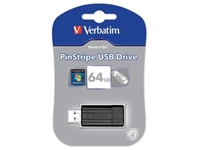 Een Verbatim PinStripe USB 2.0 stick, 64 GB, zwart koop je bij best4office