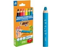 Een Bic Kids kleurpotlood Multisurface, assorti, etui van 6 stuks + slijper koop je bij Muys Kantoor & Kado