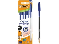 Een Bic Cristal balpen medium, blauw, blister van 5 stuks koop je bij Muys Kantoor & Kado