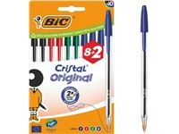 Een Bic Cristal balpen, medium, assorti, blister van 8 + 2 GRATIS koop je bij Muys Kantoor & Kado