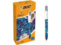 Een Bic Colours Tie - Dye 4-kleurenbalpen, medium, klassieke inktkleuren, doos van 12 stuks koop je bij Muys Kantoor & Kado