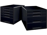 Een Leitz Dual Black ladenblok met 4 laden, zwart koop je bij best4office