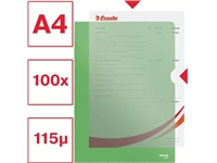 Een Esselte l-map, copy safe, gekorreld, A4, 115 micron, pak van 100 stuks, groen koop je bij best4office