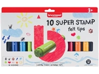 Een Bruynzeel Kids viltstiften Super Stamp, etui van 10 geassorteerde kleuren koop je bij best4office