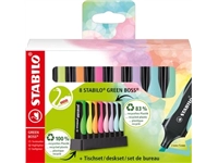 Een STABILO GREENBOSS PASTEL markeerstift, deskset van 8 stuks in geassorterde kleuren koop je bij Muys Kantoor & Kado