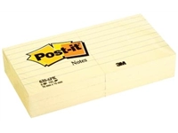 Een Post-it Notes, ft 76 x 76 mm, geel, gelijnd, blok van 100 vel koop je bij Muys Kantoor & Kado