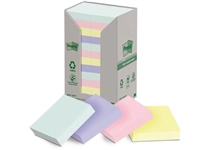 Een Post-it recycled notes Nature, 100 vel, ft 38 x 51 mm, pak van 24 blokken, geassorteerde kleuren koop je bij Muys Kantoor & Kado