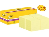 Een Post-it super Sticky notes, 90 vel, ft 76 x 76 mm, geel, pak van 12 blokken + 12 gratis koop je bij best4office