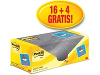 Een Post-it Notes, 100 vel, ft 76 x 76 mm, geel, pak van 16 blokken + 4 gratis koop je bij best4office